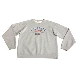 Vintage 90s Y2K Rawlings Football Sweatshirt Mens XL‎ Gray Crew Pullover Sweater